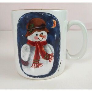 Vintage 1997 Rainbow Mountain Elaine Thompson Snowman Christmas Coffee Cup Mug